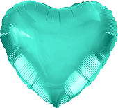Сердце фольга Зеленое 45 см с гелием