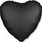 Сердце Сатин Onyx (черный)  18" (Анаграм) 1204-0740