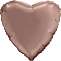 Сердце фольга Латте сатин 45 см с гелием