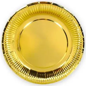 Тарелки однотонные золото 6шт 9дюймов