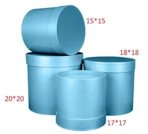 Коробка цилиндр 18*18 см голубой перламутр - Пин16Гол