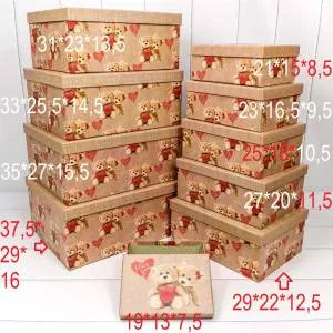 Коробка 23*16,5*9,5 Мишка с сердцем