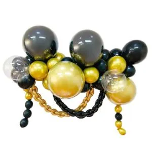 Гирлянда Черный/золото хром из воздушных шаров, 51 шт. в уп./6233274