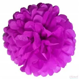 Помпон из бумаги 16 см. (фуксия)