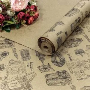 Крафт-бумага "Английский стиль" 0.7*10м/42585