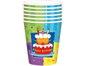 Стаканы бумажные Торт Birthday