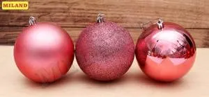 Набор шаров "Рождественская сказка" 10 см, 6 шт. КОРАЛЛОВЫЙ