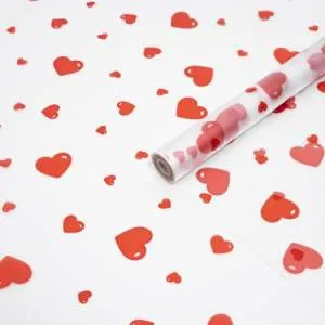 Пленка матовая "Сердечки разные" красный 60 см., 200 гр./ 88031844