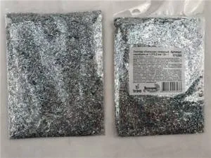 Глиттер "Полоски" лазерный серебряный 1,5*0,2 мм/30 г (Китай) 171285