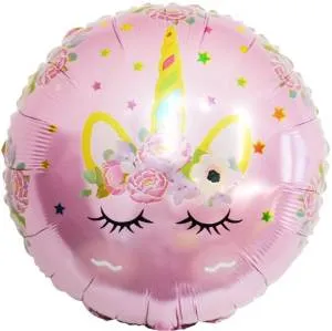 18" Круг, Цветочный Единорог, розовый / Китай 15400