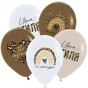 Звериный принт! 12", ассорти пастель (Колумбия) / 25 шт 612236-25