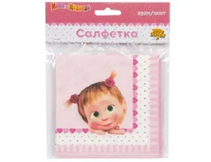 Салфетки бумажные "Маша Сердца" 25 см 12 шт. 1502-3258