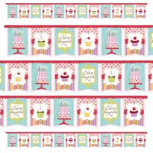 Гирлянда - вымпел  "С ДР Сладкий Праздник" 2,00 м                  