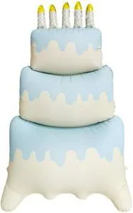 3D Торт со свечами, голубой сатин 47" / Китай 25068