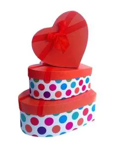 Коробка сердце 22,5*20,5*8 см. "Разноцветный горох"