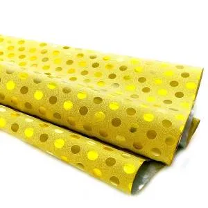 Пленка с глиттером "Горох" золото, 50 см*4,5 м.