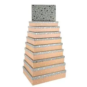 Коробка 32*22.5*6 см "Золотые звезды"