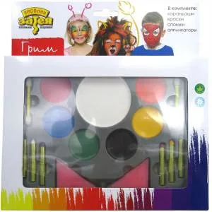 Грим 7 цв 21 гр. + карандаши 6 цв*1,6гр+акс