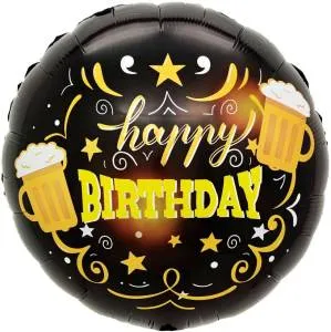 18" Круг, С Днем Рождения (кружки пива) / Китай 26316