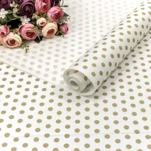 Упак. бумага-крафт Бисерные точки, Золото 0,7*10м/57258