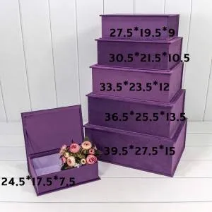 Коробка 33,5*23,5*12 см "Бархат" книжка фиолетовый