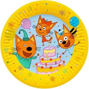 Тарелка "Три кота" Яркий праздник 18 см 6 шт. / 6014986