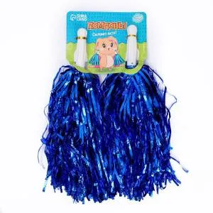 Помпон голубой фольга (2шт) /7550812