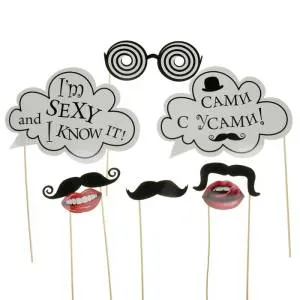 Карнавальный  набор для фотосессии "Усы" 834402,834403