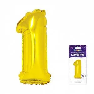 Цифра "1" Золото 16"/ Китай 1206-0910