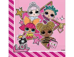 Салфетка "Куклы ЛОЛ" 33 см 20 шт. 1502-4208