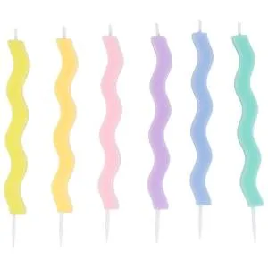 Свечи "Волна" пастель 10 см. 6 шт. / 1502-6721
