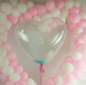 12" Сердце прозрачное пастель (Турция)