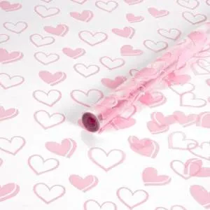 Пленка прозрачная "Сердечки" нежно-розовый 70 см., 200 гр../ 88032328