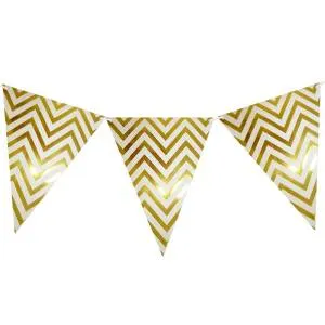 Гирлянда - флажки  "Золотые зигзаги" Золото, 2,50 м        