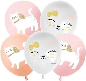 12" Кошечка с бантом, ассорти пастель (Китай 512)/ 25 шт 512-070