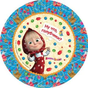 Тарелка бум. "Маша и Медведь" 17 см, 6 шт./1502-1848