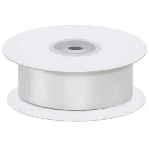 Лента атлас белый 38мм*22,85м/38001