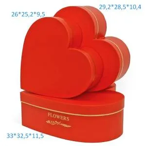Коробка 26*25,2*9.5 см Сердце, красный / W9647
