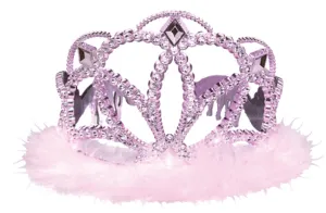 Тиара с перьями розовая