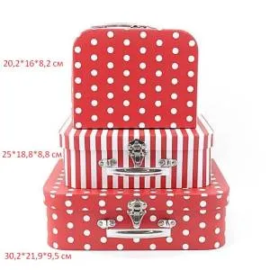 Коробка 20,2*16*8,2 см "Горох и полоска" с метал ручкой / 19201-МВ