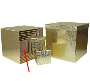 Коробка Текстура кожи золото 12,5*12,5*12,5