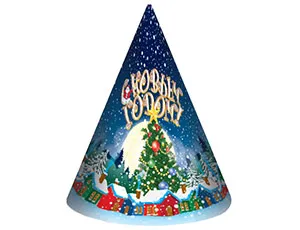 Колпак "С НГ Домики в снегу", 8 шт.