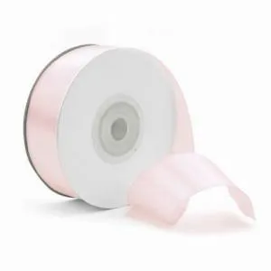 Лента атлас розовая пудра 25 мм*22,85м