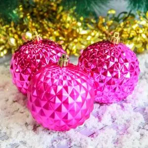 Набор шаров d-8 см."Рельеф розовый" 2187020