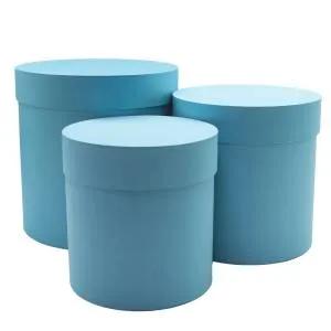 Коробка цилиндр 16*16 см. Голубой/ FUT0089LB