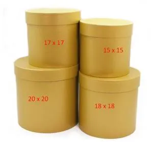 Коробка 16*16 см "Золото перламутр" цилиндр