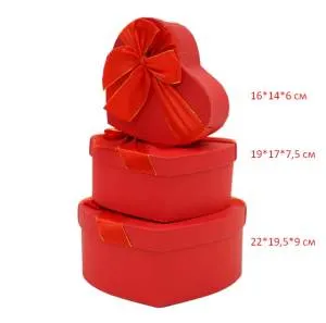 Коробка 22*19.5*9 см Сердце с бантом 14-90-LX