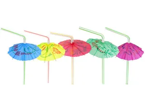 Трубочка д/коктейля "Зонтик", 12 шт