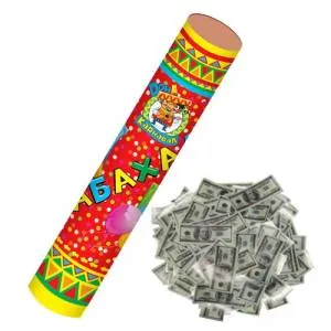 Бабахалка 40 см. "Доллары"