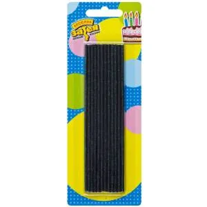 Свеча д/торта Черные Блеск 13,5 см 24 шт / 1502-5229